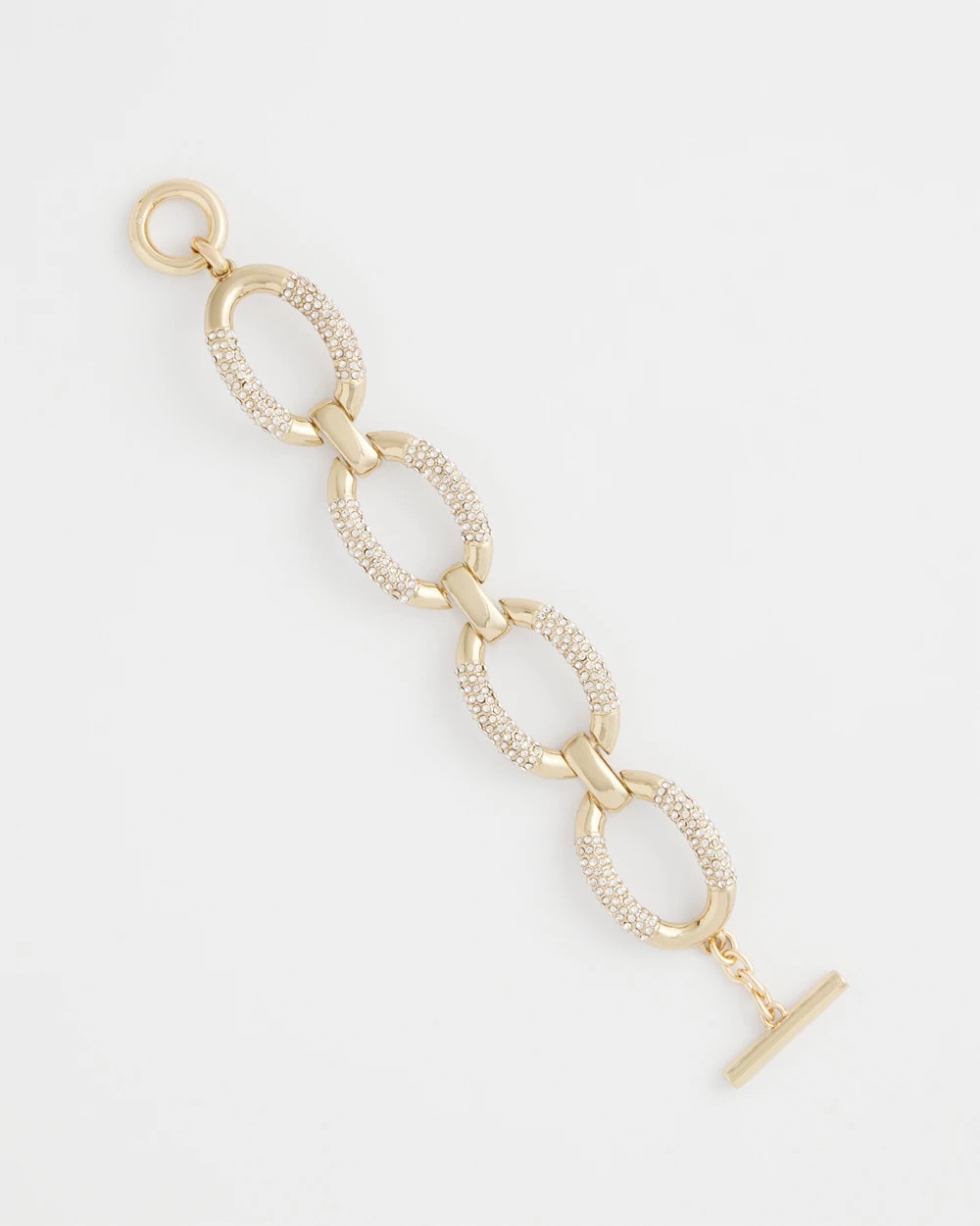 Chico's Women | Large Pave Link Toggle Bracelet GOLD