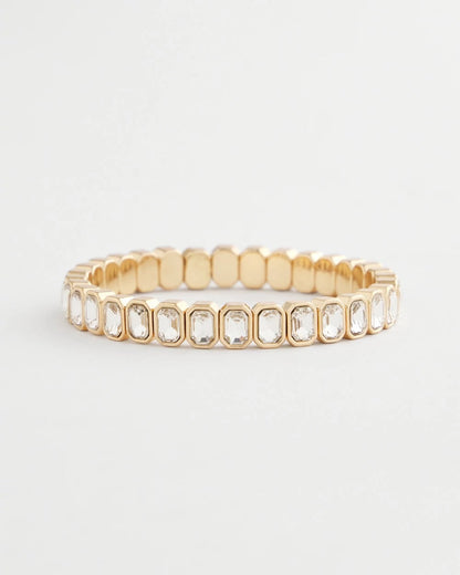 Chico's Women | Gold Bezel Set Stretch Tennis Bracelet GOLD
