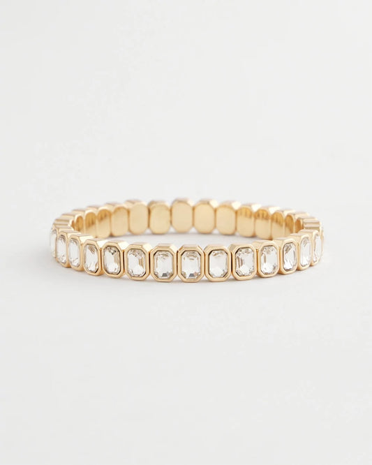 Chico's Women | Gold Bezel Set Stretch Tennis Bracelet GOLD