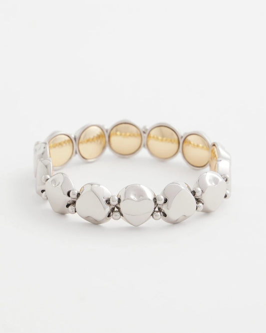 Chico's Women | Reversible Round Stretch Bracelet MIXED METALS