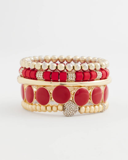 Chico's Women | Reversible Round Stretch Bracelet RED