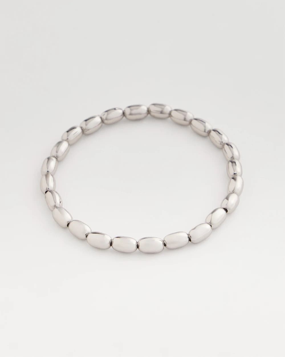 Chico's Women | Silvertone Oval Beaded Stretch Bracelet SILVER