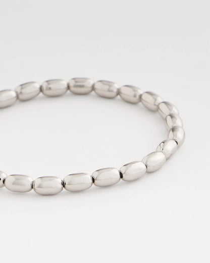 Chico's Women | Silvertone Oval Beaded Stretch Bracelet SILVER