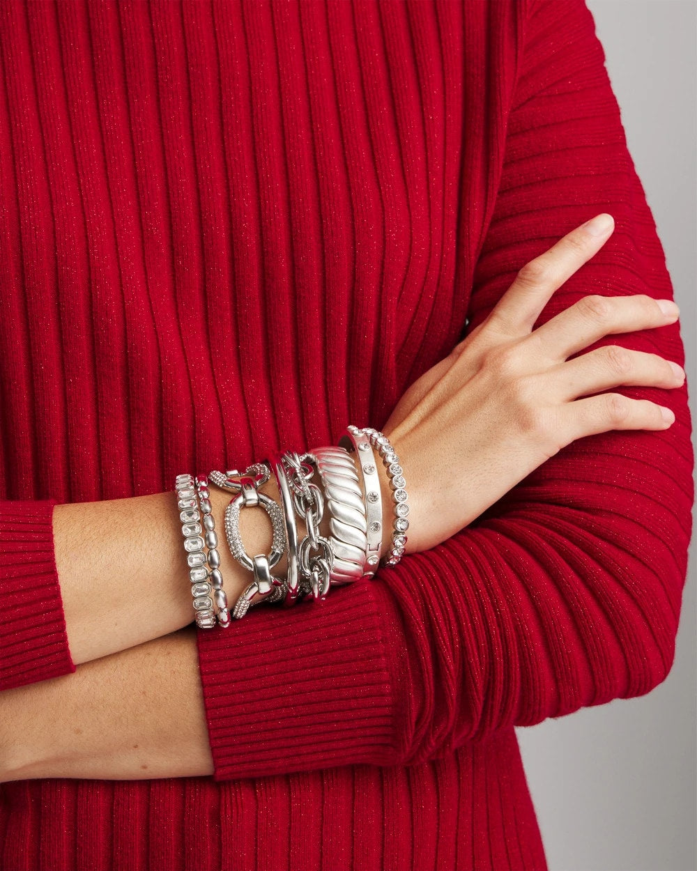 Chico's Women | Pave Link Toggle Bracelet SILVER