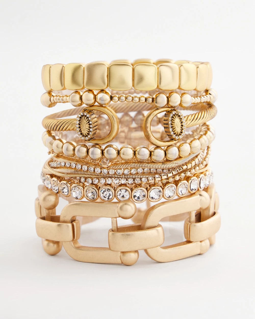 Chico's Women | Golden Matte Square Stretch Bracelet GOLD
