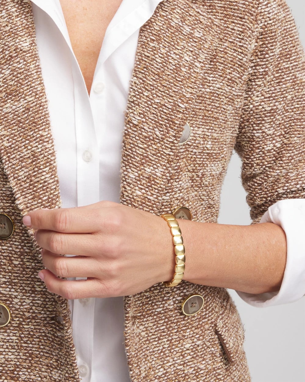 Chico's Women | Golden Matte Square Stretch Bracelet GOLD