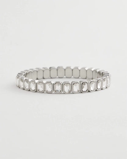 Chico's Women | Silver Bezel Set Stretch Tennis Bracelet