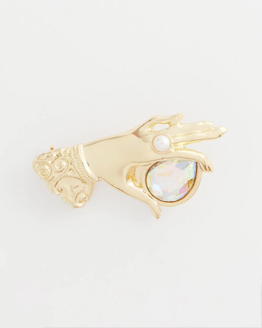 Chico's Women | Fortune Teller Gem Brooch GOLD