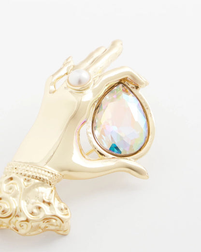 Chico's Women | Fortune Teller Gem Brooch GOLD