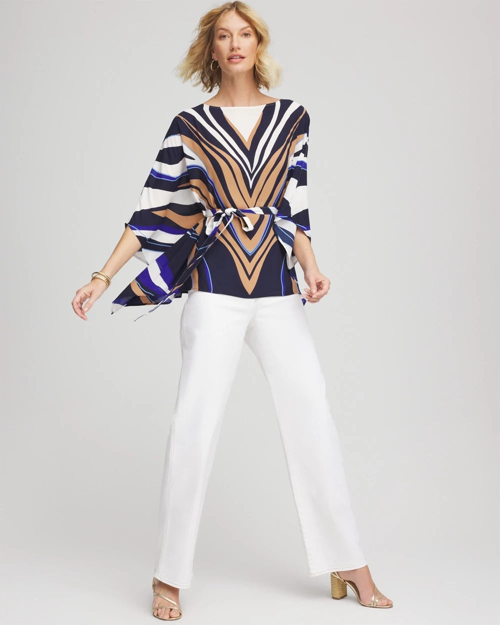 Chico's Women | Voyage Belted Poncho PASSPORT BLUE