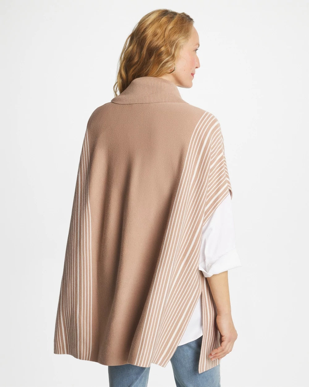 Chico's Women | Turtleneck Sweater Poncho VANILLA CHAI
