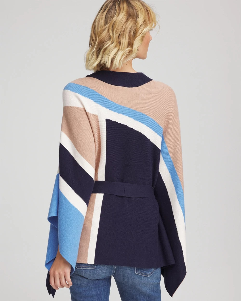 Chico's Women | Belted Colorblock Poncho PASSPORT BLUE