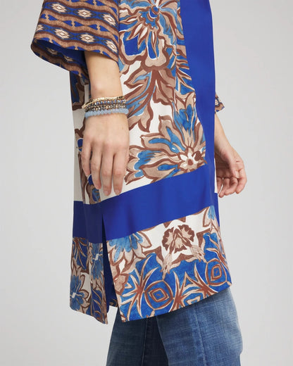 Chico's Women | Crepe Long Printed Kimono ENGLISH CREAM