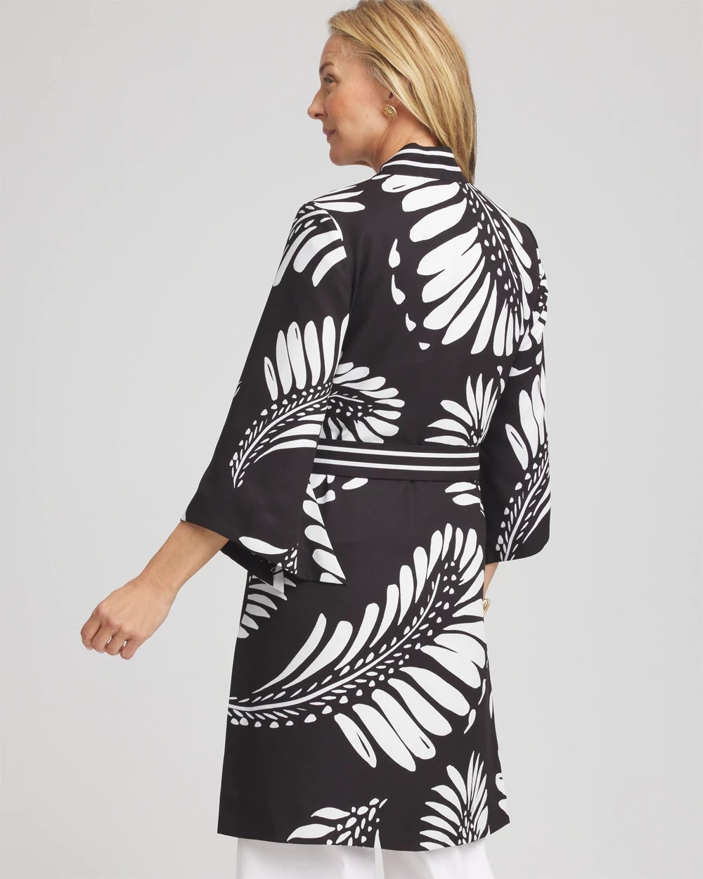 Chico's Women | Tie-Front Long Kimono BLACK
