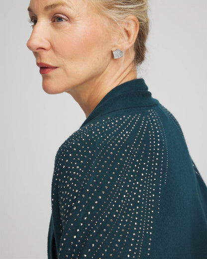 Chico's Women | Embellished Shawl Collar Ruana TEAL SHADOW