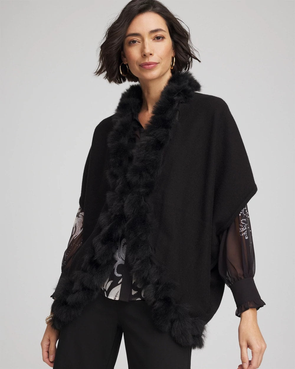 Chico's Women | Faux Fur Cocoon BLACK
