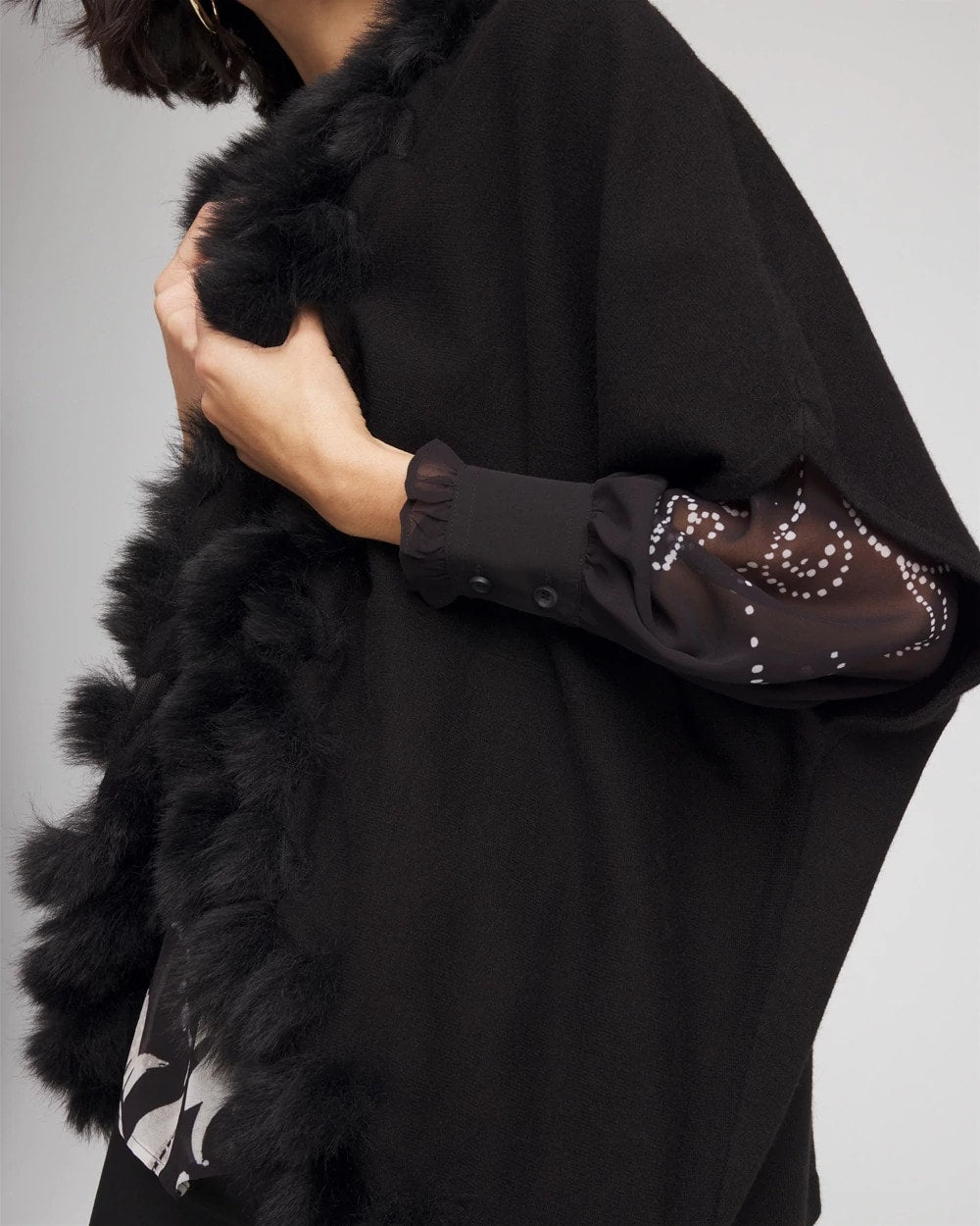 Chico's Women | Faux Fur Cocoon BLACK