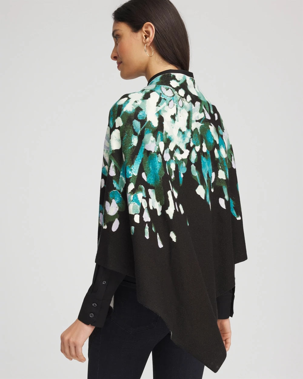 Chico's Women | Convertible Knit Boatneck Poncho DARK AQUA