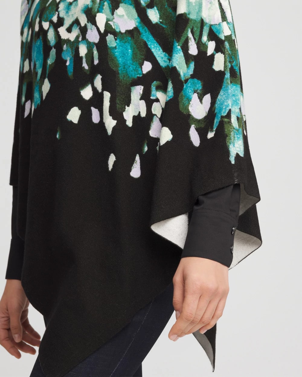 Chico's Women | Convertible Knit Boatneck Poncho DARK AQUA