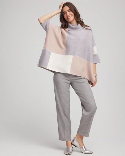 Chico's Women | Quilted Chic Cowlneck Poncho BIRCH
