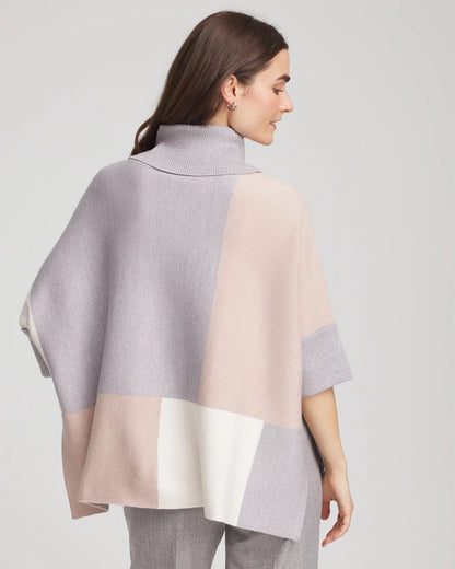 Chico's Women | Quilted Chic Cowlneck Poncho BIRCH
