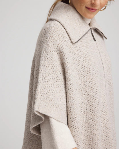 Chico's Women | Zip-Front Collared Ruana NEUTRAL