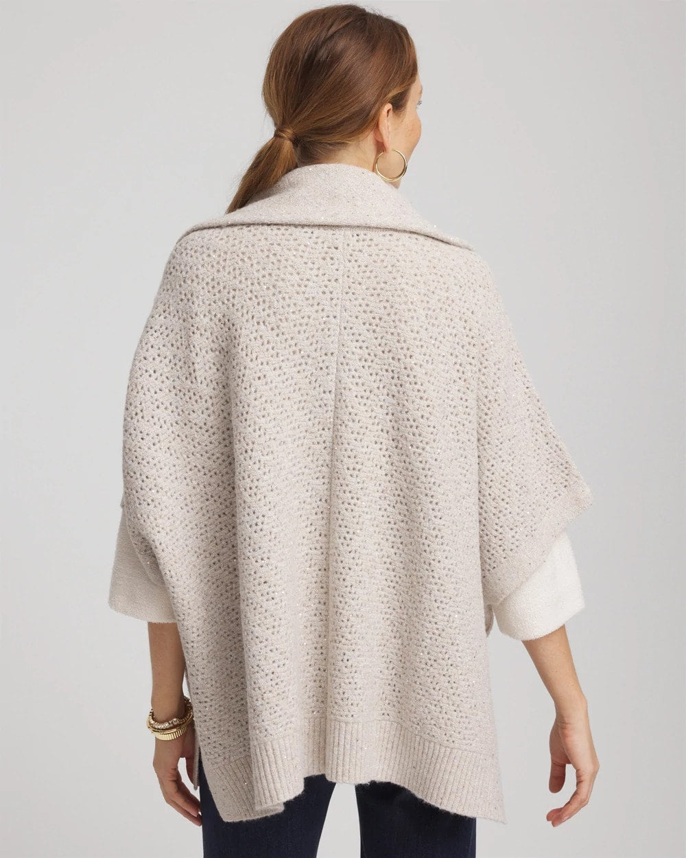 Chico's Women | Zip-Front Collared Ruana NEUTRAL