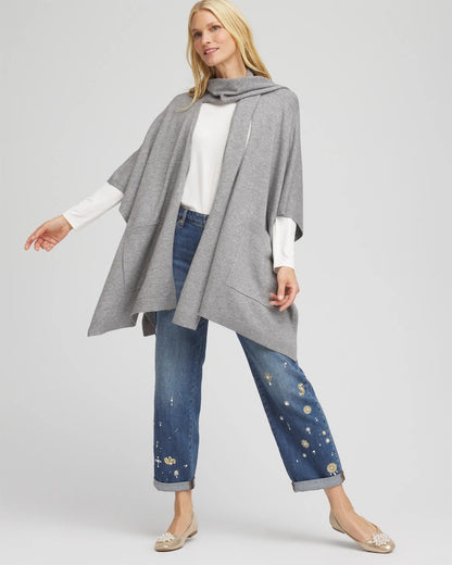 Chico's Women | Long Knit Ruana MOON SHADE GRAY HEATHER