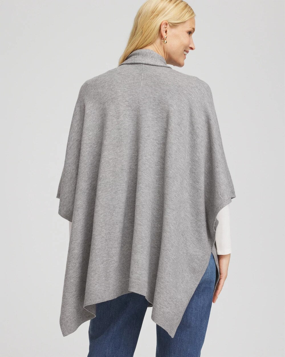 Chico's Women | Long Knit Ruana MOON SHADE GRAY HEATHER