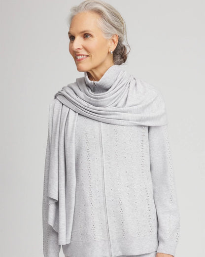 Chico's Women | Wrap & Eye Mask Travel Set FROSTED GRAY HEATHER