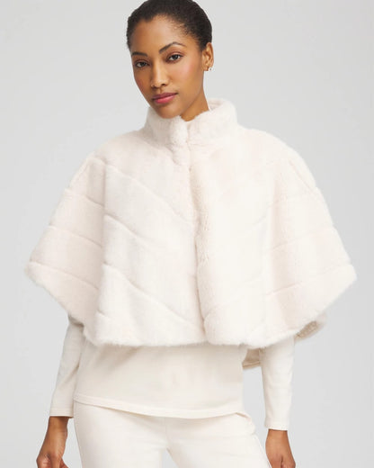 Chico's Women | Faux Fur Funnelneck Capelet ENGLISH CREAM