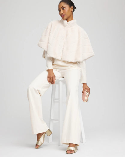 Chico's Women | Faux Fur Funnelneck Capelet ENGLISH CREAM