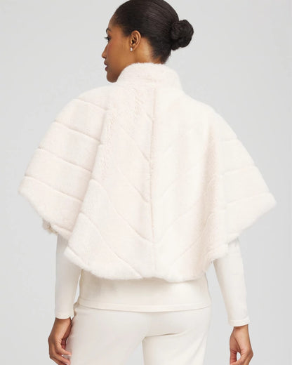 Chico's Women | Faux Fur Funnelneck Capelet ENGLISH CREAM