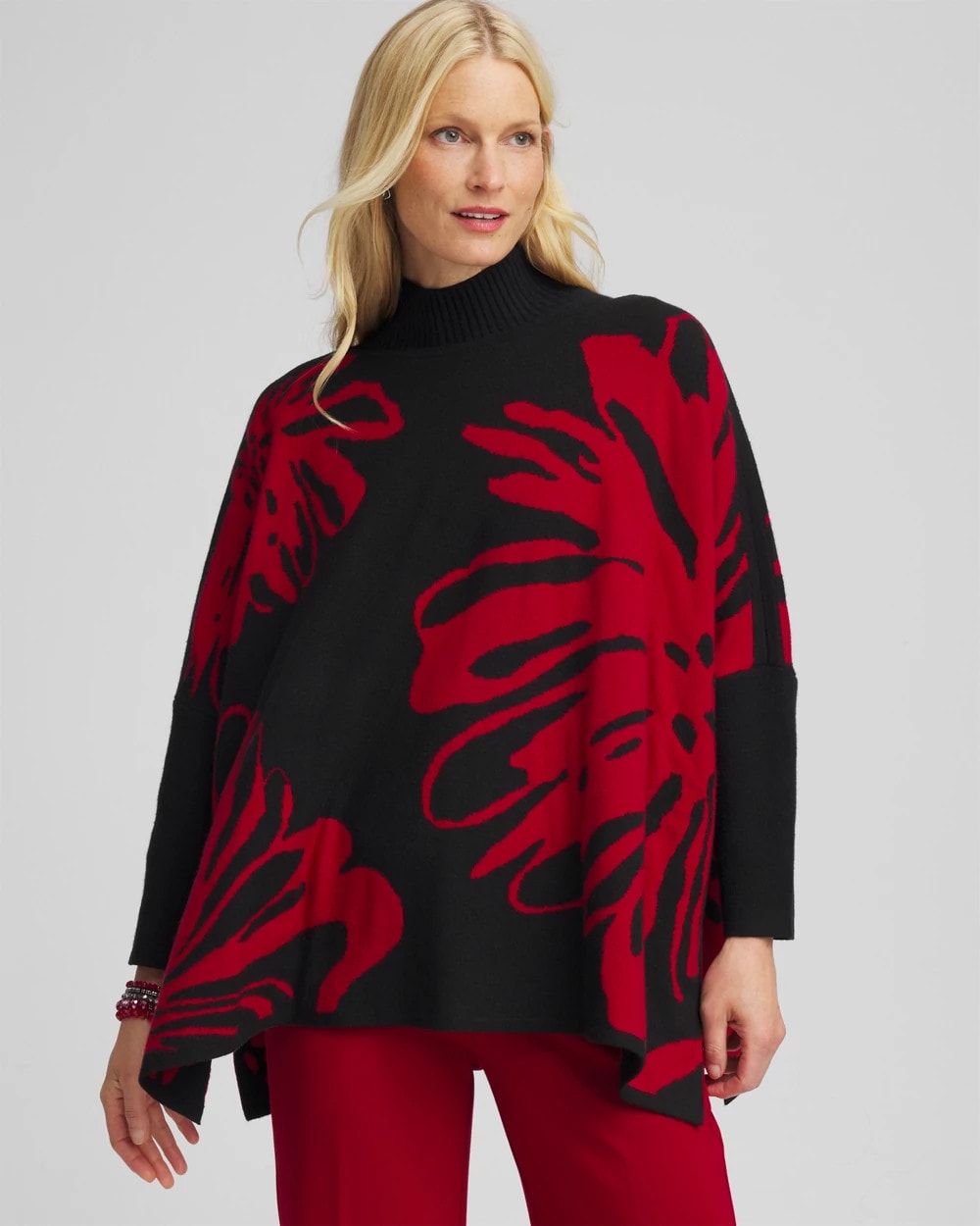 Chico's Women | Floral Poncho BLACK