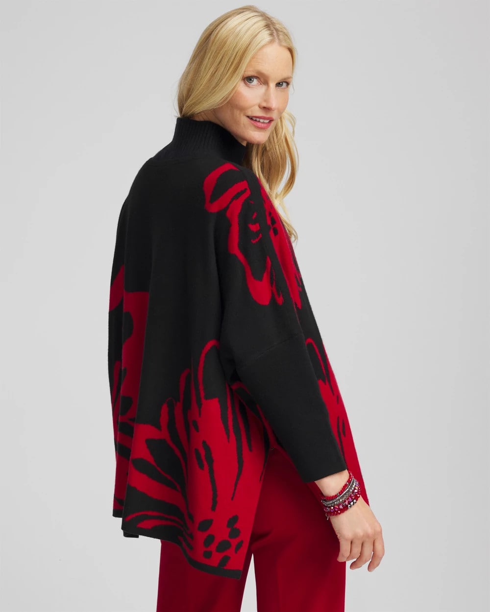 Chico's Women | Floral Poncho BLACK