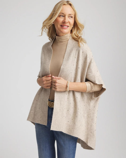 Chico's Women | Embellished Cocoon Ruana NEUTRAL
