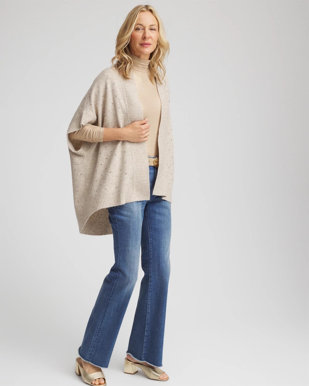 Chico's Women | Embellished Cocoon Ruana NEUTRAL