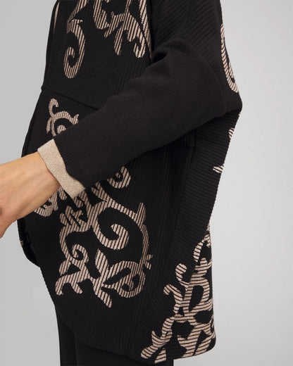 Chico's Women | Ottoman Jacquard Cocoon Cardigan BLACK