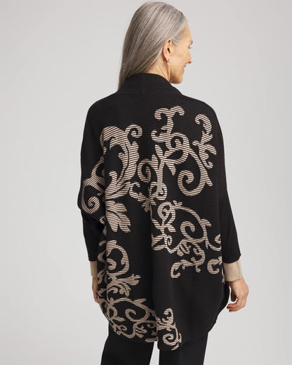 Chico's Women | Ottoman Jacquard Cocoon Cardigan BLACK