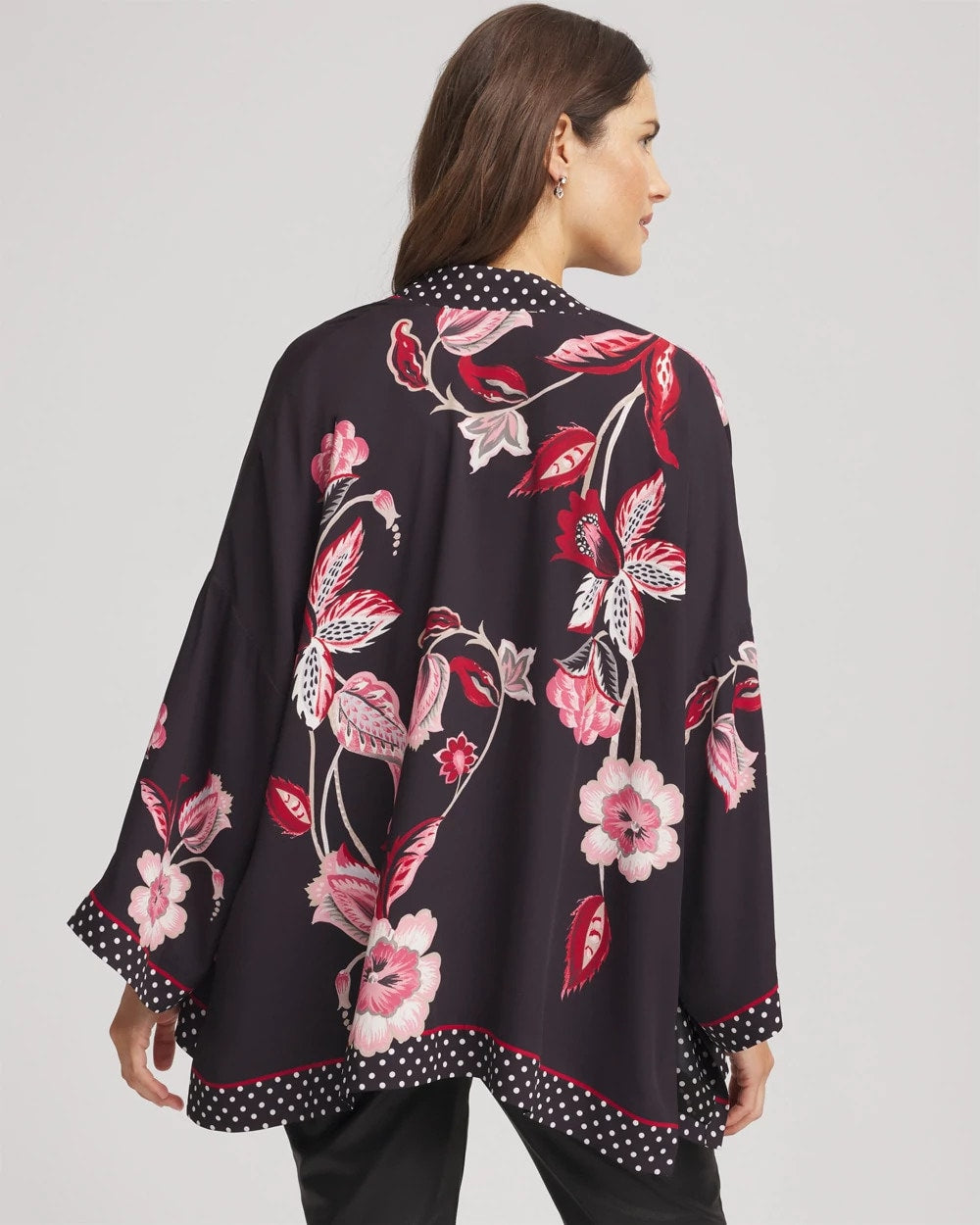 Chico's Women | Short Floral Kimono BLACK