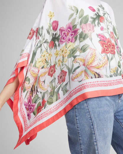 Chico's Women | Wildflower Crepe Boatneck Poncho ALABASTER