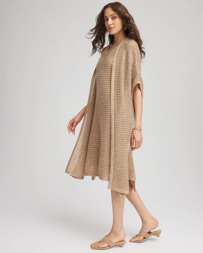 Chico's Women | Crochet-Knit Sequins Ruana CAFE AROMA