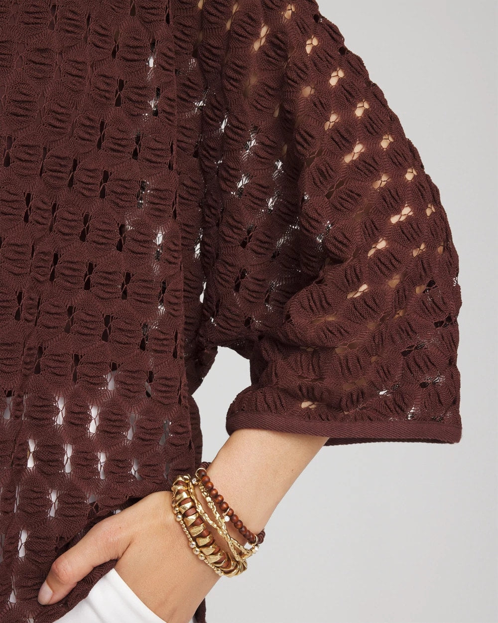 Chico's Women | Short Woven Kimono CACAO
