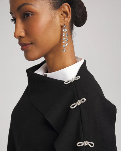 Chico's Women | Embellished Bow Poncho BLACK