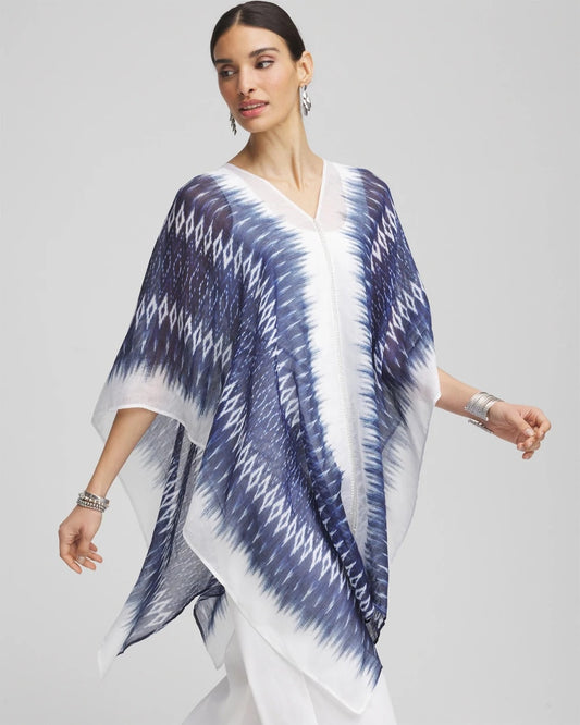 Chico's Women | Long Embellished Linen Kaftan BLUE CASA