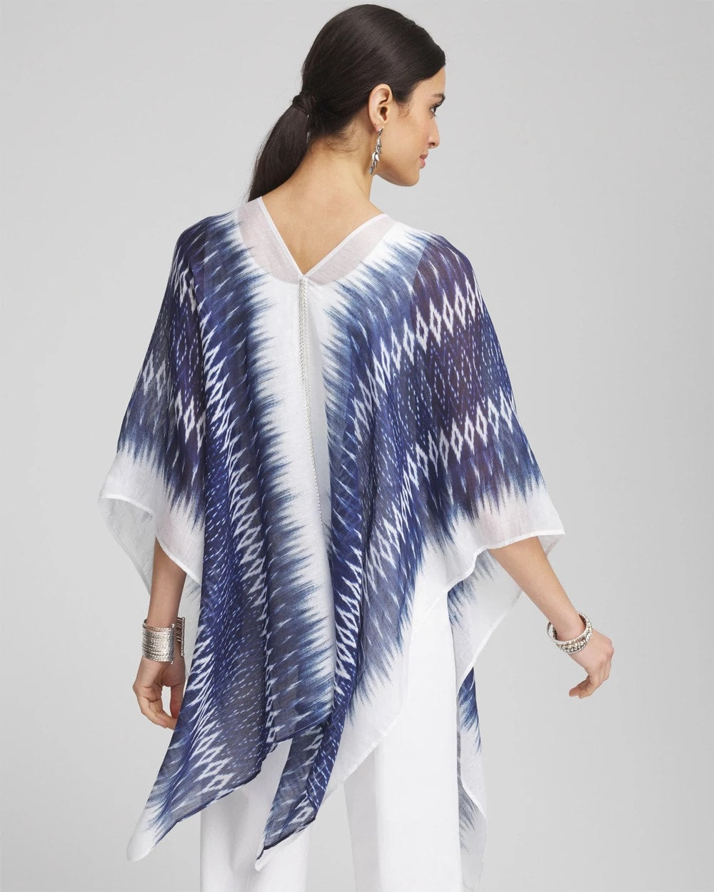 Chico's Women | Long Embellished Linen Kaftan BLUE CASA