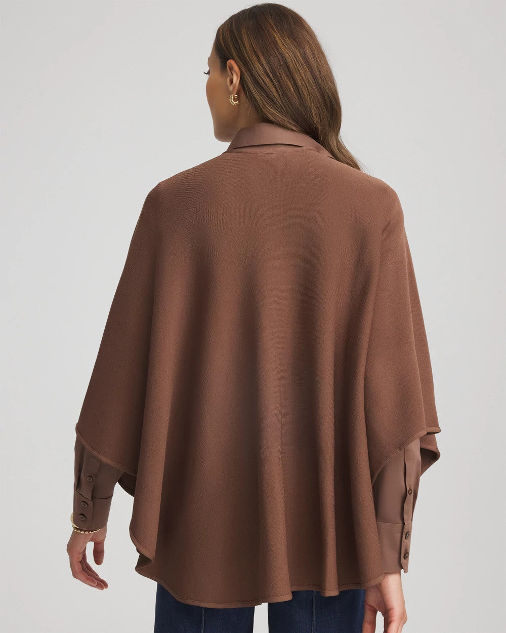 Chico's Women | Crepe Open-Front Ruana DRIED MUSHROOM