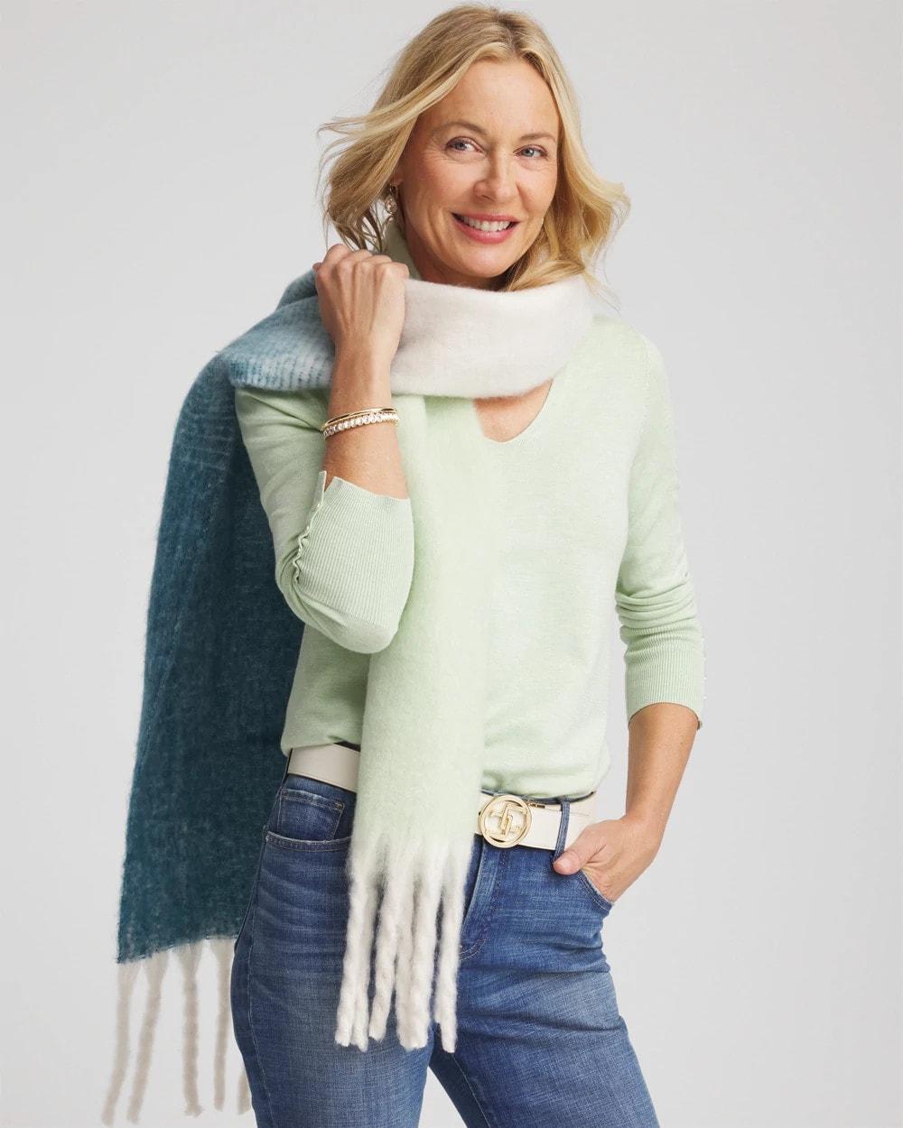Chico's Women | Cozy Ombre Oblong Scarf COOL MULTI