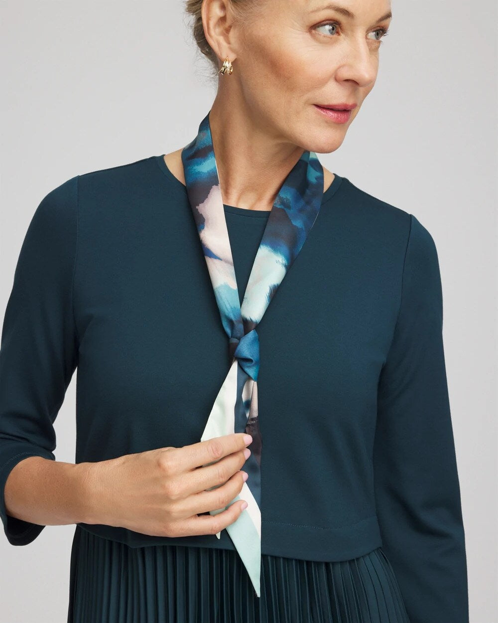 Chico's Women | Skylight Double-Sided Skinny Scarf TEAL SHADOW