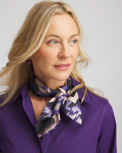 Chico's Women | Fjord Flora Square Neckerchief Scarf BLACK